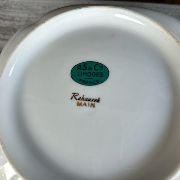 Vintage French Floral Pink Ornate Square Bowl with Gold Trim. Limogues France - Picture 7 of 11